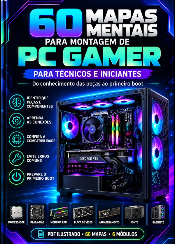 Capa dos 60 Mapas Visuais de Montagem de PC Gamer